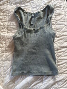 SKIMS Ribbed Scoop Tank Top - Sage